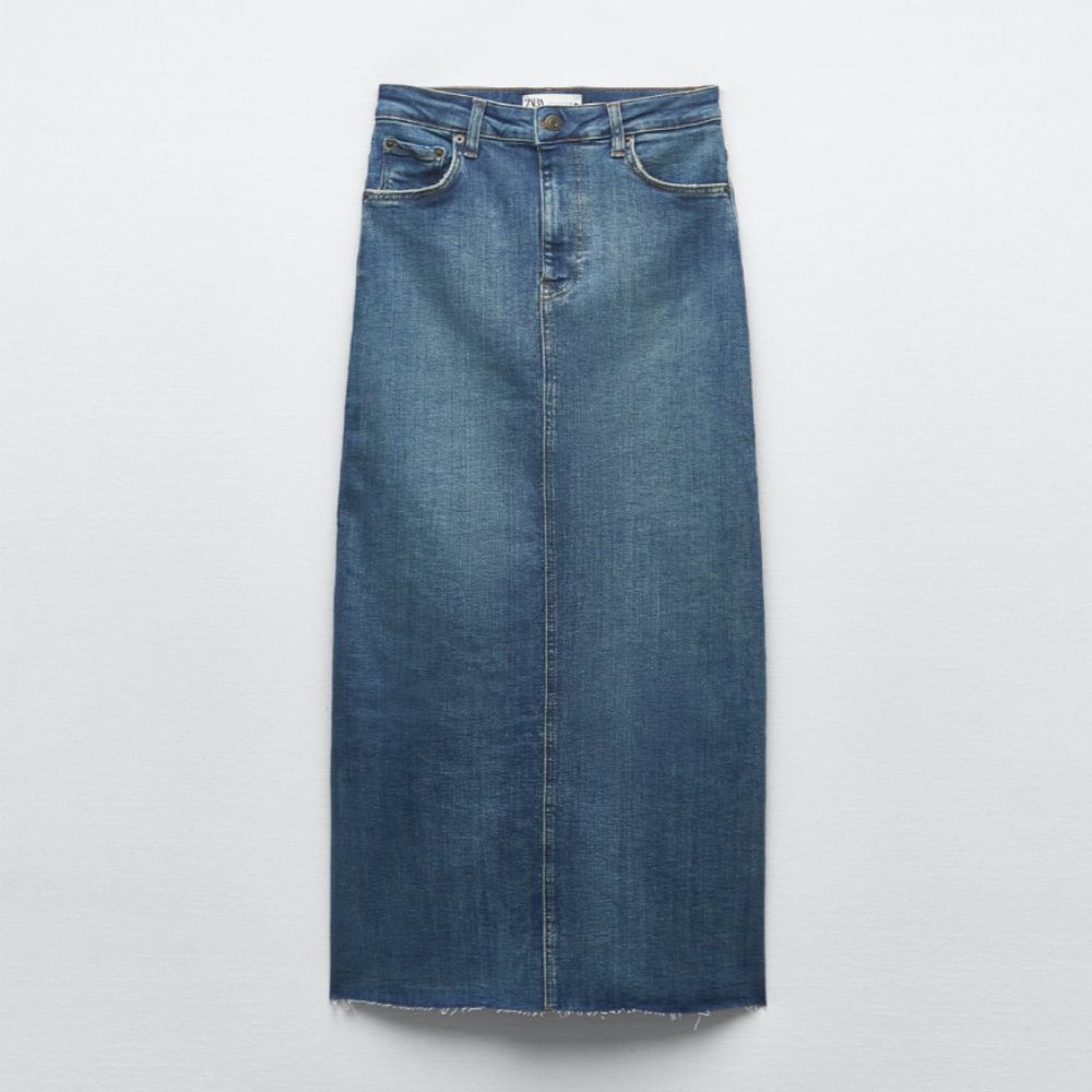 Zara Stretch Denim Pencil Skirt
